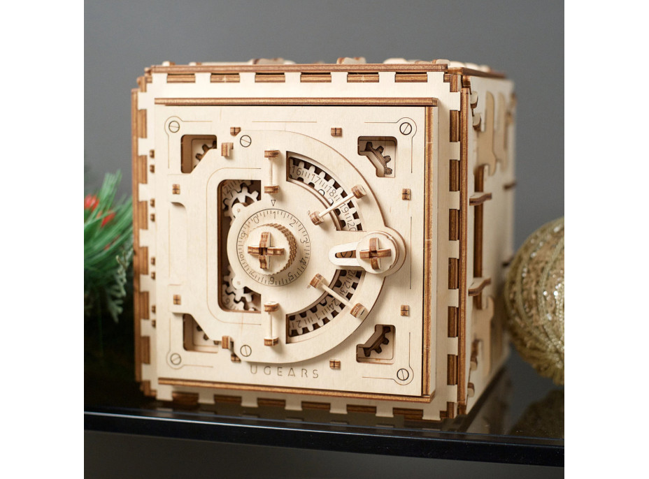 Ugears 3D dřevěné mechanické puzzle Trezor