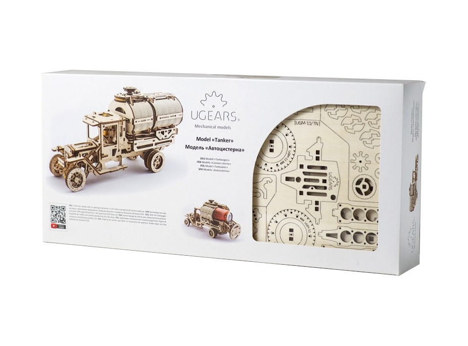 Ugears 3D dřevěné mechanické puzzle UGM-11 Náklaďák s cisternou