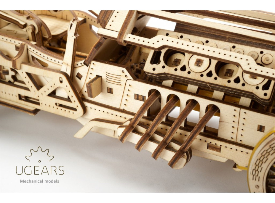 Ugears 3D dřevěné mechanické puzzle U9 Auto (Grand Prix)