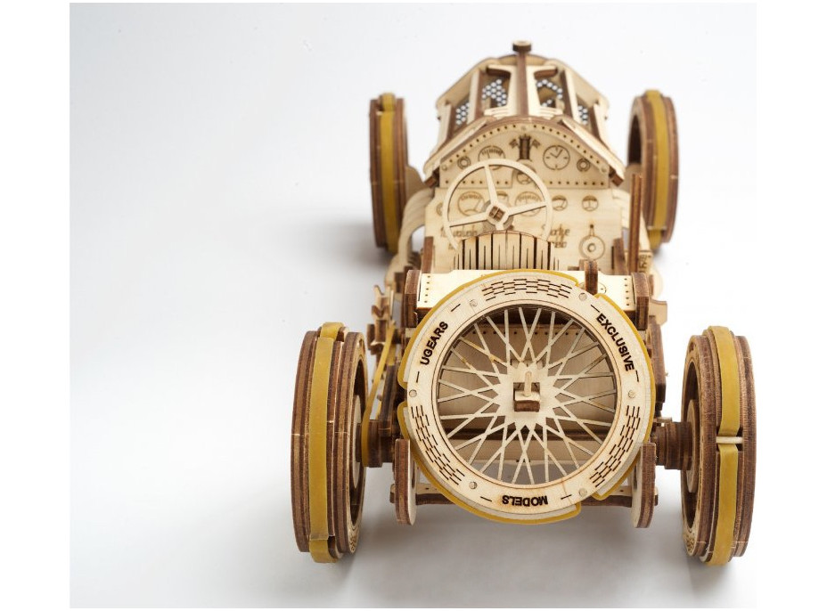 Ugears 3D dřevěné mechanické puzzle U9 Auto (Grand Prix)