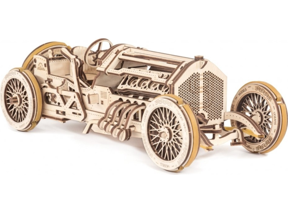 Ugears 3D dřevěné mechanické puzzle U9 Auto (Grand Prix)