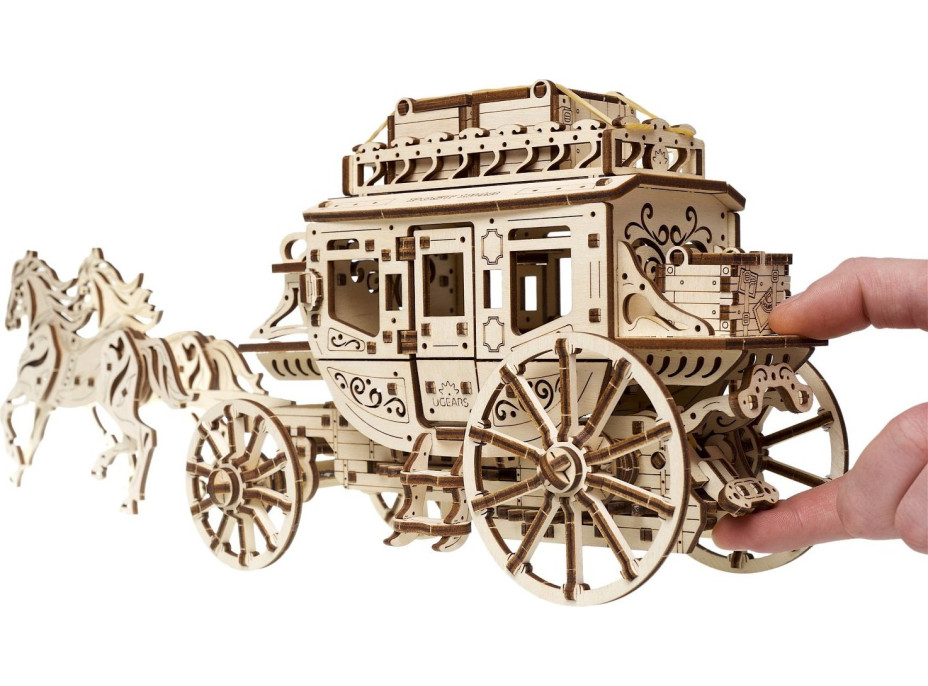 Ugears 3D dřevěné mechanické puzzle Dostavník