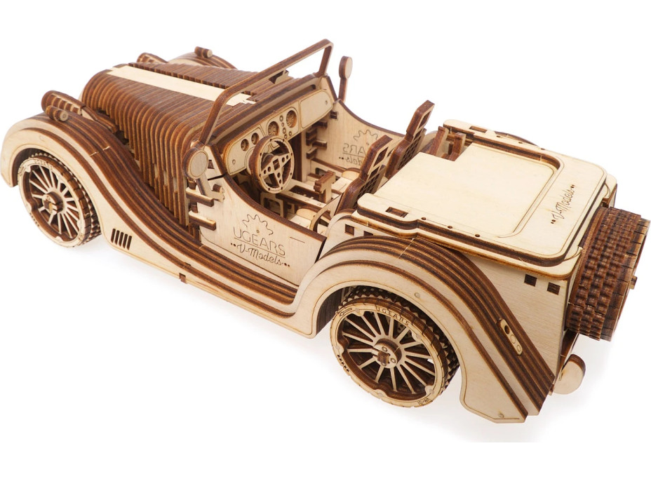 Ugears 3D dřevěné mechanické puzzle VM-01 Auto (roadster)