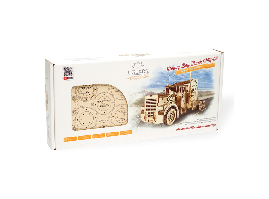 Ugears 3D dřevěné mechanické puzzle VM-03 Tahač Heavy Boy