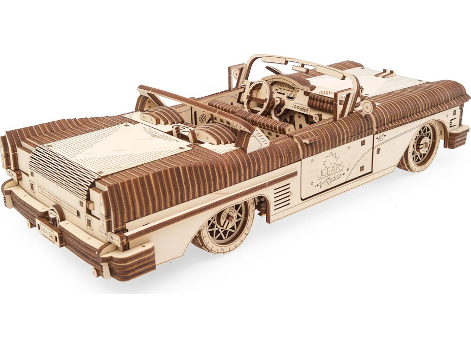 Ugears 3D dřevěné mechanické puzzle VM-05 Auto (50's convertible)