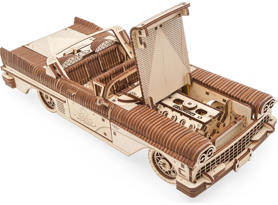 Ugears 3D dřevěné mechanické puzzle VM-05 Auto (50's convertible)