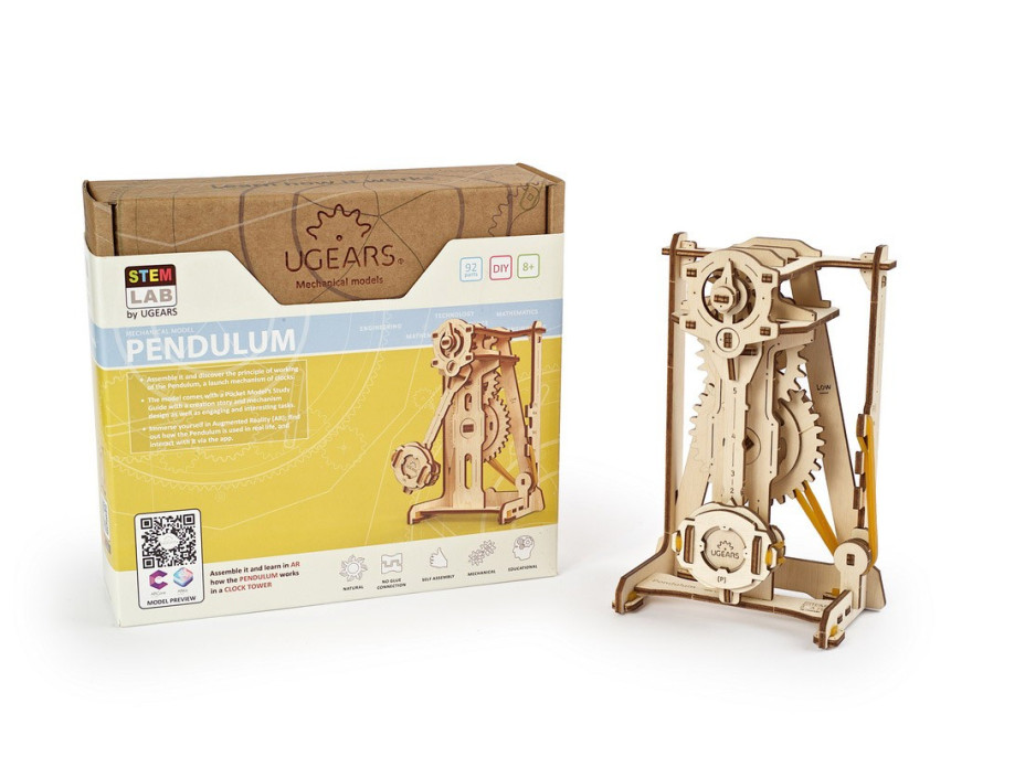 Ugears 3D dřevěné mechanické puzzle STEM výukové kyvadlo