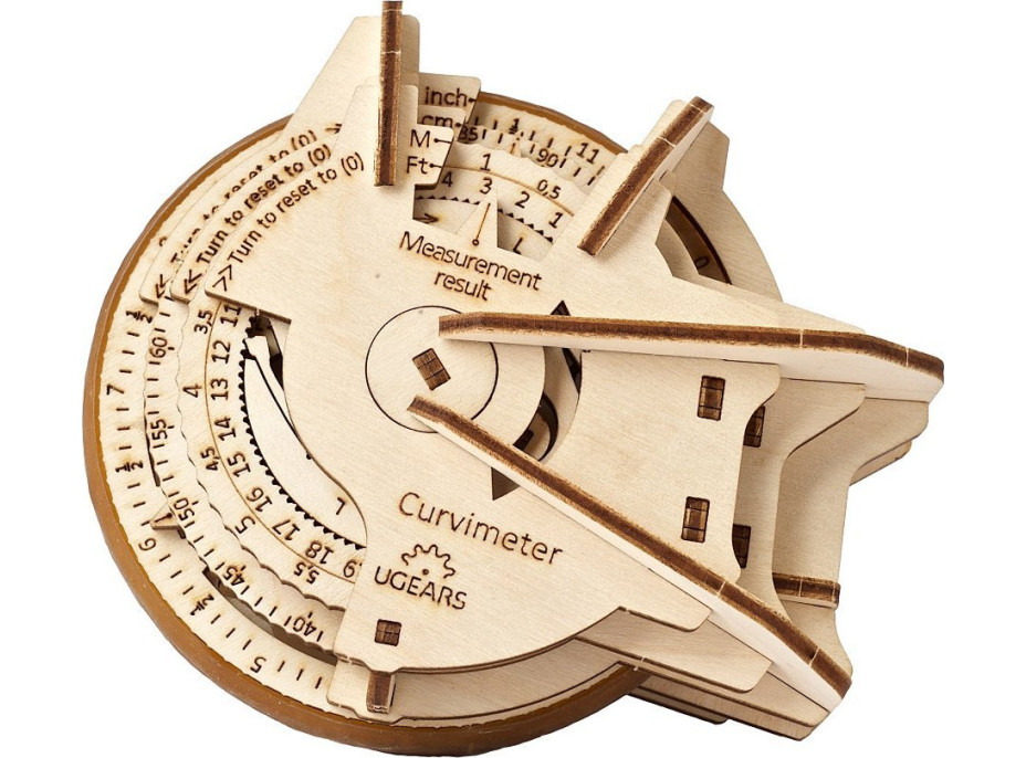 Ugears 3D dřevěné mechanické puzzle STEM křivkoměr (opisometr)