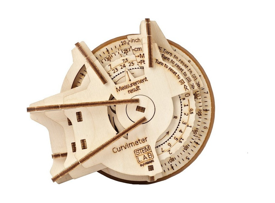 Ugears 3D dřevěné mechanické puzzle STEM křivkoměr (opisometr)