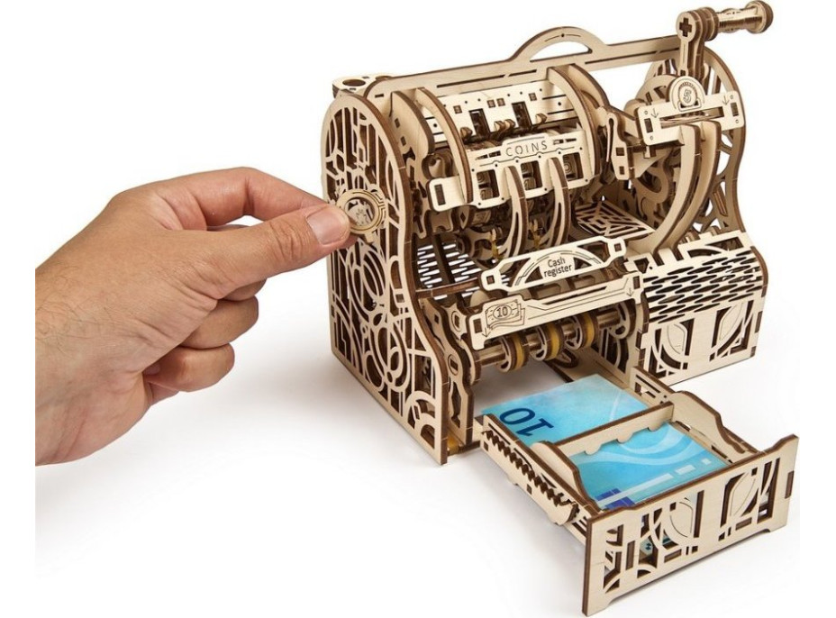 Ugears 3D dřevěné mechanické puzzle Pokladna