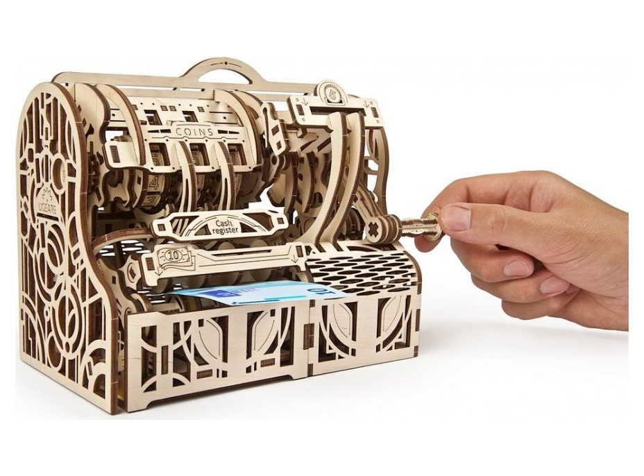 Ugears 3D dřevěné mechanické puzzle Pokladna