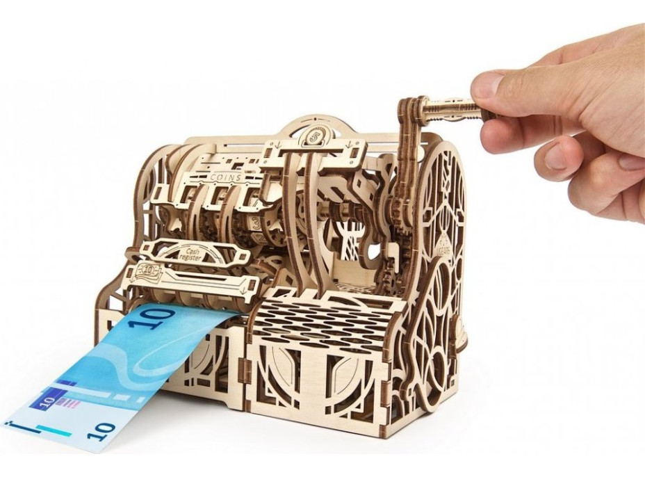 Ugears 3D dřevěné mechanické puzzle Pokladna