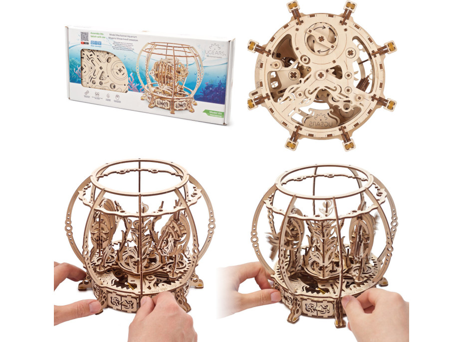 Ugears 3D dřevěné mechanické puzzle Mechanické akvárium