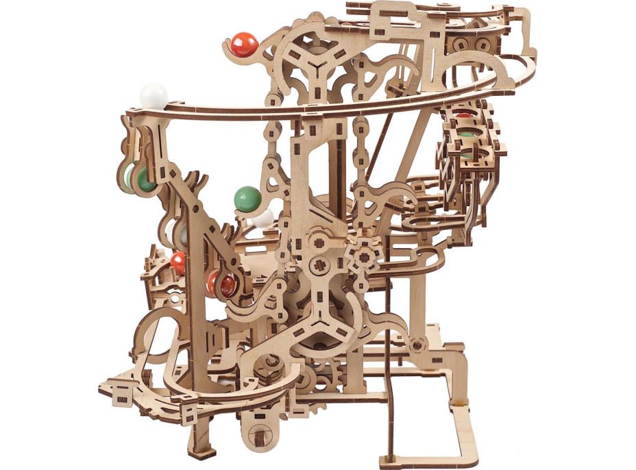 Ugears 3D dřevěné mechanické puzzle Kuličková dráha řetězová