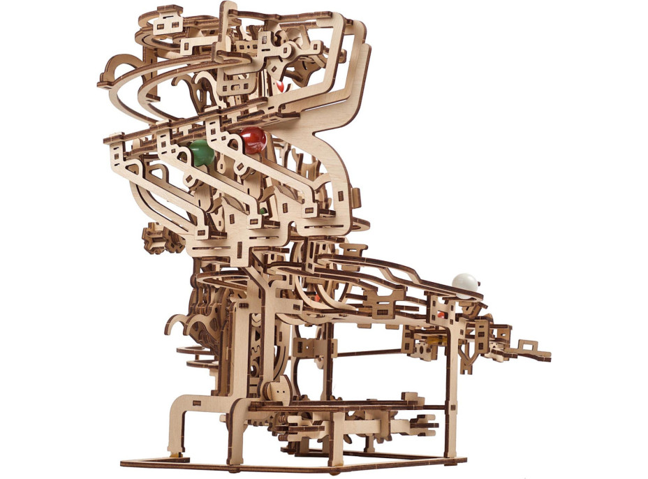 Ugears 3D dřevěné mechanické puzzle Kuličková dráha řetězová