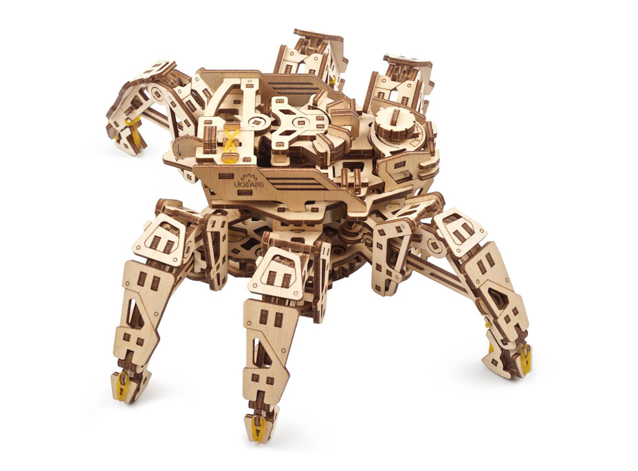 Ugears 3D dřevěné mechanické puzzle Šestinohý průzkumník (hexapod)