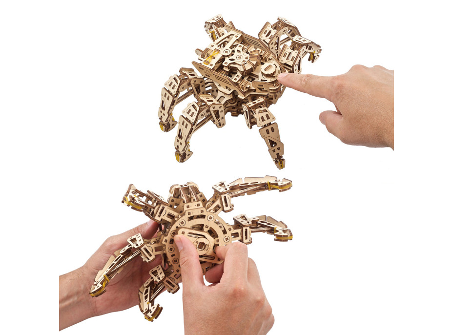 Ugears 3D dřevěné mechanické puzzle Šestinohý průzkumník (hexapod)