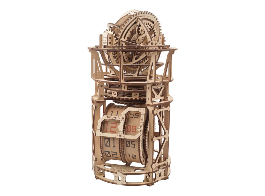 Ugears 3D dřevěné mechanické puzzle Hodinový strojek s tourbillonem