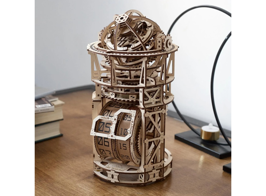 Ugears 3D dřevěné mechanické puzzle Hodinový strojek s tourbillonem