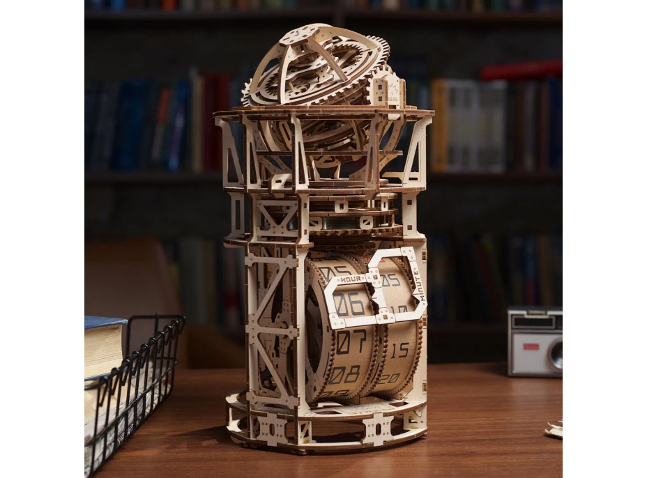 Ugears 3D dřevěné mechanické puzzle Hodinový strojek s tourbillonem