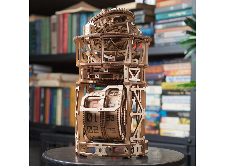 Ugears 3D dřevěné mechanické puzzle Hodinový strojek s tourbillonem