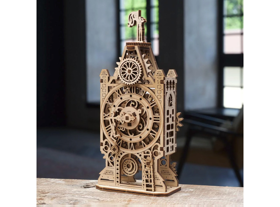 Ugears 3D dřevěné mechanické puzzle Hodinová věž