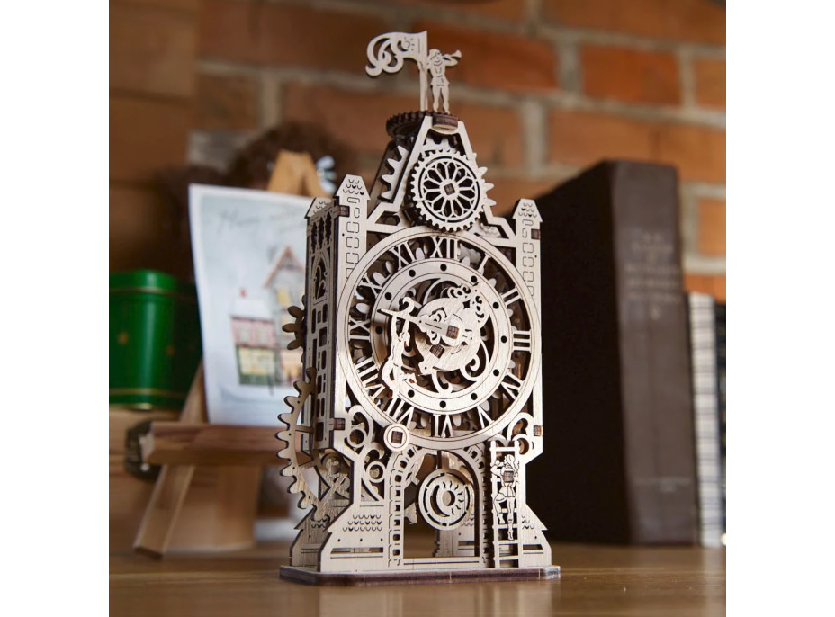 Ugears 3D dřevěné mechanické puzzle Hodinová věž