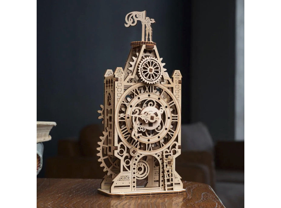 Ugears 3D dřevěné mechanické puzzle Hodinová věž