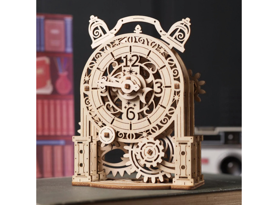 Ugears 3D dřevěné mechanické puzzle Dekorační budík