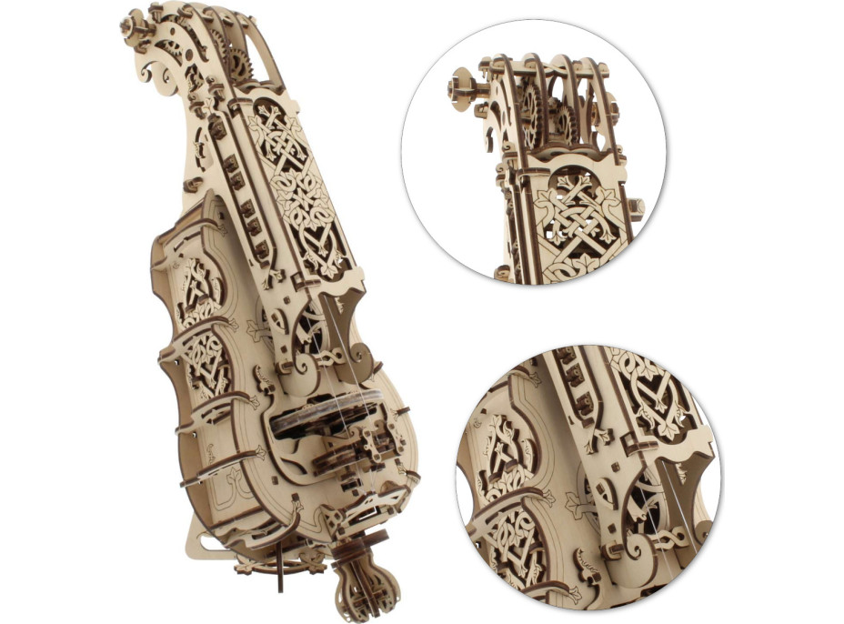 Ugears 3D dřevěné mechanické puzzle Niněra (Hurdy-Gurdy)