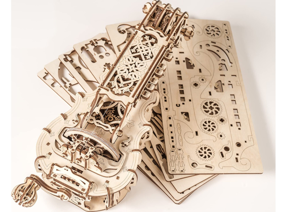 Ugears 3D dřevěné mechanické puzzle Niněra (Hurdy-Gurdy)