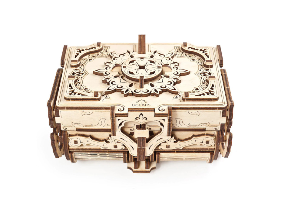 Ugears 3D dřevěné mechanické puzzle Starožitná šperkovnice