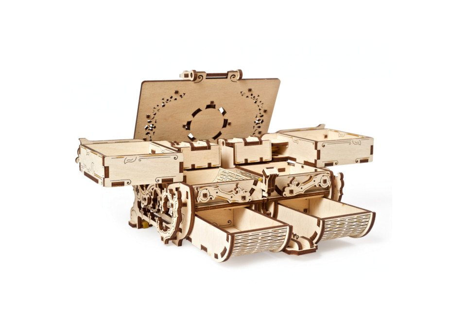 Ugears 3D dřevěné mechanické puzzle Starožitná šperkovnice