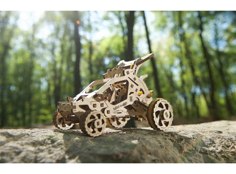 Ugears 3D dřevěné mechanické puzzle Mini bugina