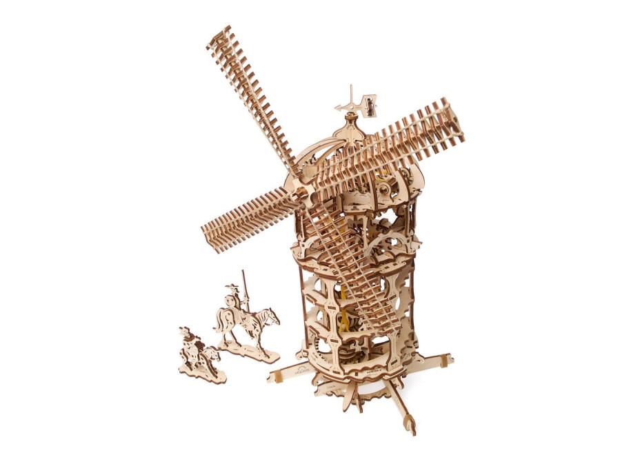 Ugears 3D dřevěné mechanické puzzle Větrný mlýn