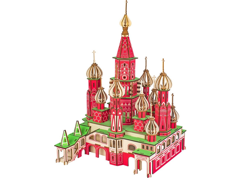 Woodcraft Dřevěné 3D puzzle Chrám Vasila Blaženého barevný