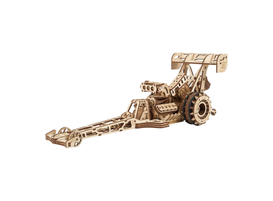 Ugears 3D dřevěné mechanické puzzle Závodní auto (dragster)