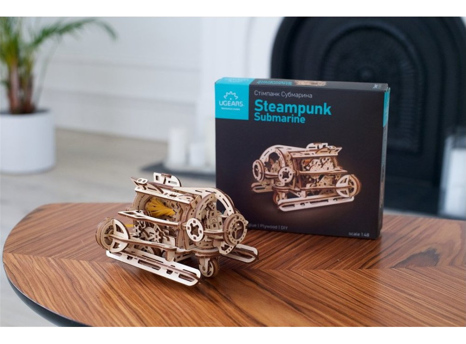 Ugears 3D dřevěné mechanické puzzle Steampunková ponorka