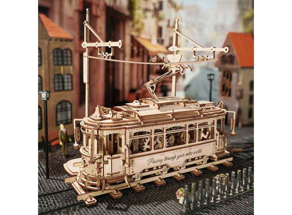 RoboTime 3D dřevěné mechanické puzzle Tramvaj