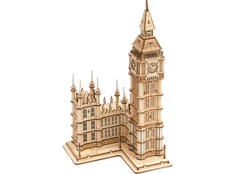 RoboTime dřevěné 3D puzzle hodinová věž Big Ben svítící