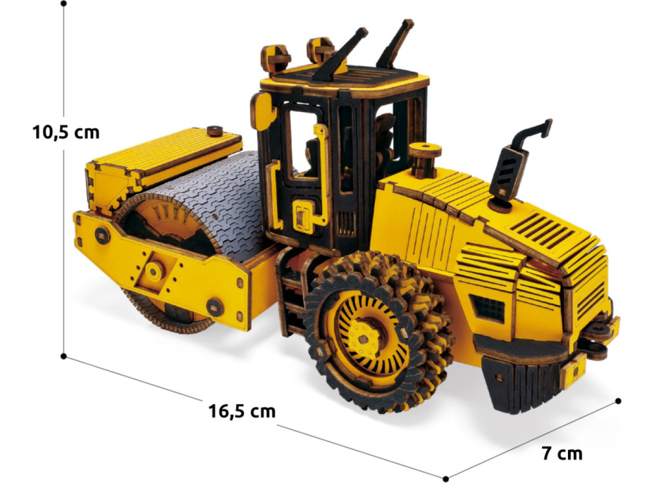 RoboTime dřevěné 3D puzzle Silniční válec