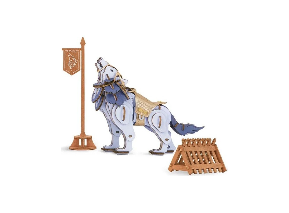 RoboTime 3D Dřevěné puzzle Vlk bojovník - Warrior Wolf