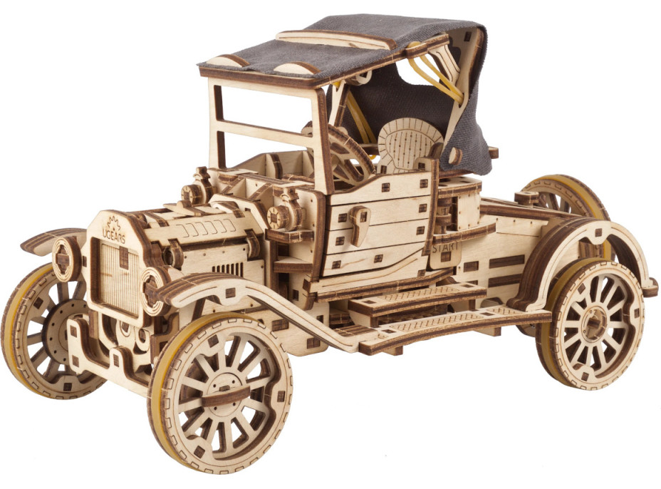 Ugears 3D dřevěné mechanické puzzle Historický automobil UGR-T