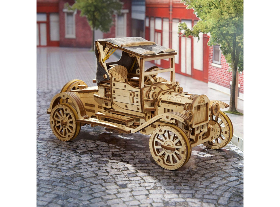 Ugears 3D dřevěné mechanické puzzle Historický automobil UGR-T