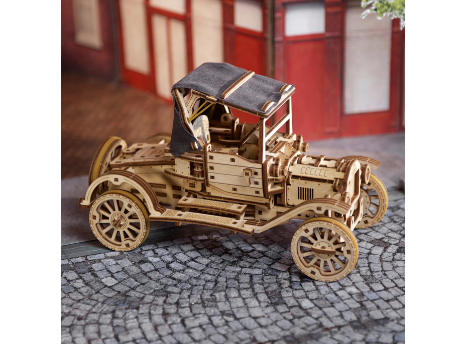 Ugears 3D dřevěné mechanické puzzle Historický automobil UGR-T