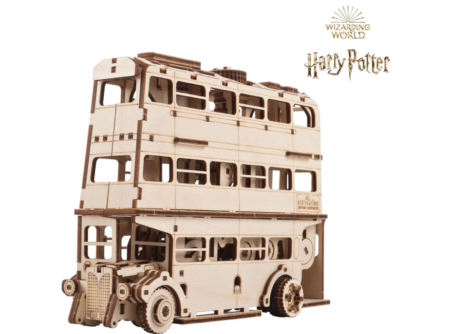 Ugears 3D dřevěné mechanické puzzle Harry Potter Rytířský autobus