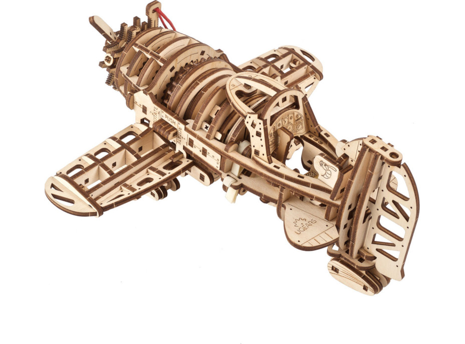 Ugears 3D dřevěné mechanické puzzle Letadlo Mad Hornet