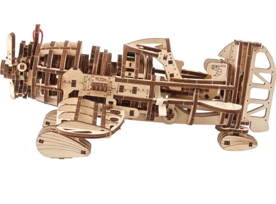 Ugears 3D dřevěné mechanické puzzle Letadlo Mad Hornet