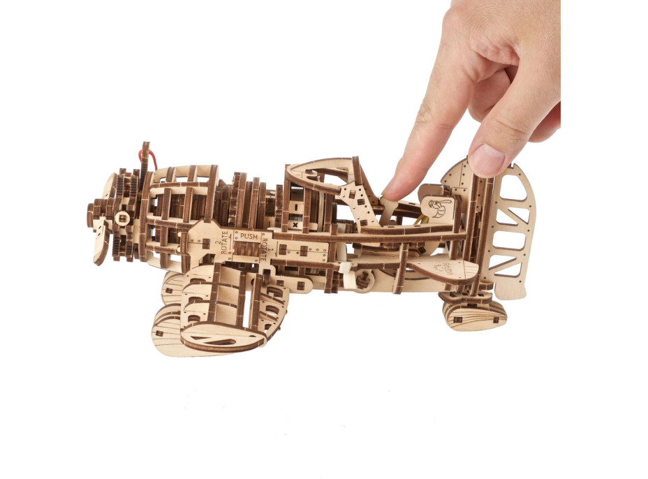 Ugears 3D dřevěné mechanické puzzle Letadlo Mad Hornet