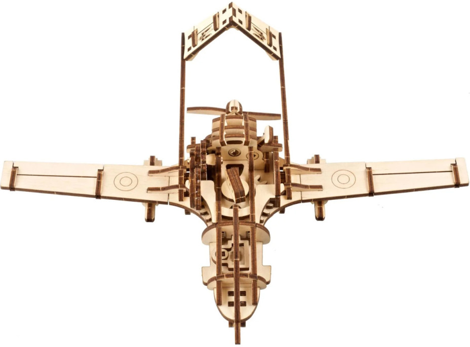 Ugears 3D dřevěné mechanické puzzle Bojový dron Bayraktar TB2